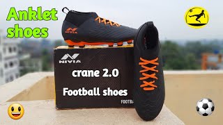 Nivia 💥 crane 20 football shoes unboxing anklet football ⚽️ shoes descent look😲 [upl. by Acinot]