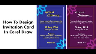 How To Create Invitation Card Design In CorelDraw [upl. by Maure134]