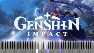 Kamisato Ayaka Camellia in Winter Snow Genshin Impact  Synthesia  Piano Tutorial [upl. by Donal]