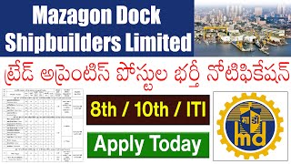 MDL Recruitment 2023 Telugu  Mazagon Dock Shipbuilders Limited Apprenticeship 2023  Apply online [upl. by Krutz]