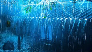 Torrential Rain amp Thunder Reverberating on a Metal Roof to Help You Overcome Stress and Deep Sleep [upl. by Platt875]