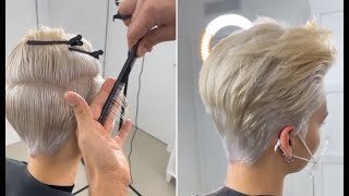 Short Pixie Haircut and Hairstyle for women  Very Short layered cutting tips amp techniques [upl. by Baptista]