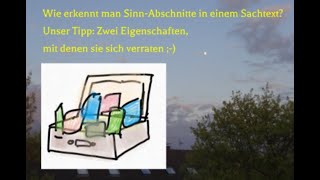 Wie erkennt man SinnAbschnitte in einem Sachtext am Beispiel eines Koffers erklärt [upl. by Anigal536]