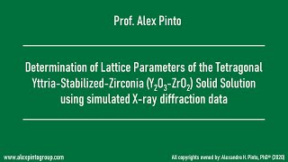 Exp02  Lattice Parameters of YttriaStabilizedZirconia Y2O3ZrO2 using simulated XRD data [upl. by Annasiul244]