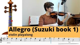 Allegro violin playalong Suzuki book 1 [upl. by Tony465]