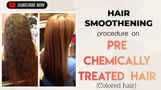 😱 HAIR SMOOTHENING ON PRE chemically TREATED HAIR😱 wait for the results 😍 viralvideo shimla hair [upl. by Pollerd]