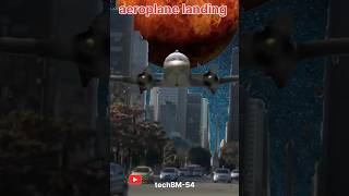 3d VFX effect planet rotating around city aeroplane landing solarsystem3d [upl. by Tien]