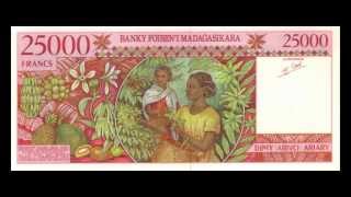 All Malagasy Ariary Banknotes  Banque Centrale de Madagascar  1988 to 1998 in HD [upl. by Akcimehs]