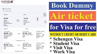 How to Book Dummy Air ticket for Visa for free  How to Book Dummy Flight ticket Free [upl. by Norted]