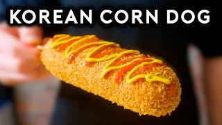 Korean Cheese Corn Dogs  Anything With Alvin [upl. by Vacuva]