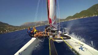 Catamaran Sailing Vassiliki Lefkada Aug2015 [upl. by Ibob]