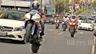 Bikers 80  Kawasaki Burnout Suzuki Honda BMW Wheelie Yamaha Ducati amp More Superbikes [upl. by Katzman]