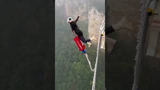 Zhangjiajie Grand Canyon Glass Bridge Bungee Jump [upl. by Nnylrats336]