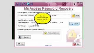 MS Access Password Recovery to Recover Lost MDB Password  Aryson [upl. by Eneli]