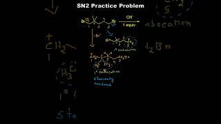 SN2 Practice Problem Part 2  carbocation  sterically hindered regioselectivity [upl. by Cammy]