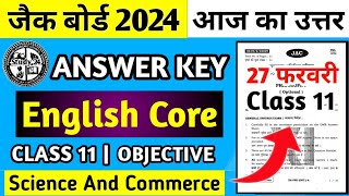 Answer key English Core Class 11 Jac Board 2024  Jac Board Class 11 English Core Answer Key 2024 [upl. by Sapphera320]