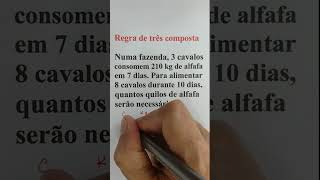 Numa fazenda 3 cavalos consomem 210 kg de alfafa em 7 dias Para alimentar 8 cavalos durante 10 [upl. by Eelimaj507]