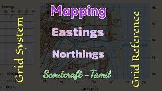 Grid System  Grid Reference  Eastings  Northings  Mapping  Scoutcraft  Tamil [upl. by Anreval]