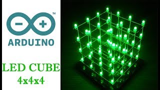 Arduino Uno R3  Led cube 444  How to make  with SketchCode [upl. by Petrie]