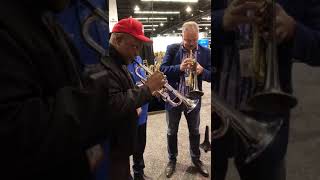 Jon Barnes and Jens Linderman duet on the pTrumpet hyTech at NAMM 2018 [upl. by Gloria567]