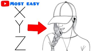 How to draw a girl with cap  Girl drawing easy step by step  Beautiful girl drawing for beginners [upl. by Nelac]