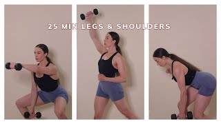 25 MIN LEG amp SHOULDER WORKOUT  Dumbbells only at home  Strength amp Coordination [upl. by Jehias]