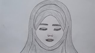 رسم بنات محجبات سهله بالرصاص للمبتدئينتعلم رسم بنت محجبه خطوة بخطوةرسم بنات تعليم الرسم [upl. by Yla301]