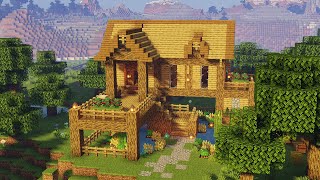 MINECRAFT  How to build a cute wooden house [upl. by Ylurt]