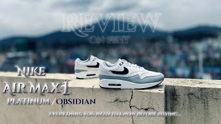 Nike Air Max 1 quotPlatinumObsidianquot Review amp On Feet [upl. by Body465]