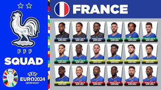 FRANCE SQUAD EURO 2024  FRANCE SQUAD DEPTH EURO 2024  UEFA EURO 2024 GERMANY [upl. by Onaireves]