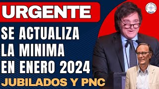 Atencion Jubilados y Pensionados Anses SE ACTUALIZA LA MINIMA EN ENERO 2024  CUANTO COBRO [upl. by Ytiak]