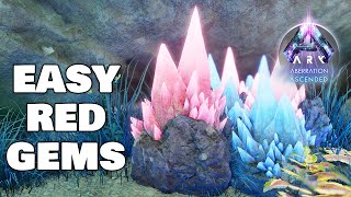 Where To Find EASY Red Gems Aberration Ark Survival Ascended [upl. by Nerrad873]