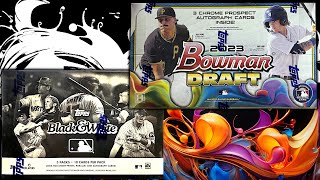 Opening 2023 Bowman Draft AND NEW Topps BLACK amp WHITE Baseball Cards [upl. by Charron396]