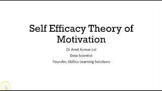 Self Efficacy theory of Motivation Social Learning Theory amp Social Cognitive Theory [upl. by Neu]