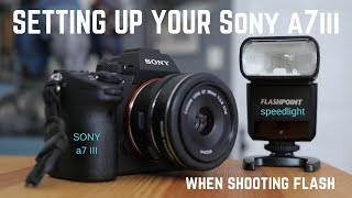 Set up your Sony a7iii to SHOOT with a Canon Flashpoint Godox flash [upl. by Ruenhcs]