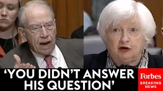 Chuck Grassley Presses Janet Yellen After Failure To Answer Other GOP Senators Question [upl. by Nibuz]