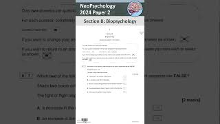 AQA Alevel Psychology 2024 Paper 2 Biopsychology [upl. by Arlette]