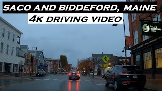 Saco and Biddeford Maine  4k Driving  Dash Cam [upl. by Robi479]