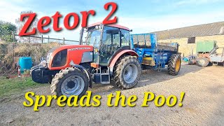 Zetor 2 Spreads The Poo Bunning muck spreader [upl. by Kokoruda]