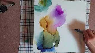 Alcohol Ink On Gesso Canvas Tutorial  nr 45 [upl. by Ytsirhc]