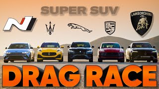 Ioniq 5 N v Urus Performante v Macan GTS v FPace SVR v Grecale Trofeo — Cammisa Ultimate Drag Race [upl. by Llirpa]