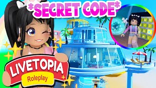 SECRET CODE TROPICAL VILLA MANSION in LIVETOPIA Roleplay roblox [upl. by Whitby]