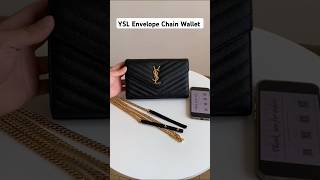 YSL Cassandre Envelope Chain Wallet in Grain De Poudre Leather bag luxurybag ysl yslbag [upl. by Einnor662]