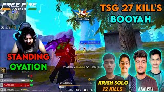 TSG ARMY 27 KILLS BOOYAH  WITHOUT LEGEND amp VASIYOCRJ7  ROCKY amp RDX REACTION  FREE FIRE INDIA [upl. by Gui]