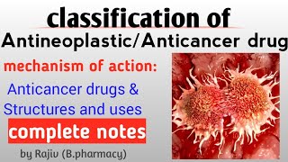 Classification of antineoplastic agentanticancer drugs  complete notes BpharmacyHindi amp English [upl. by Ahseikram]