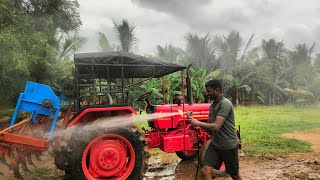 Washing with groundnut cultivater in tractor mounted aspee water pump high pressure service [upl. by Alliuqaj]