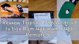 Review Tripsky M96 Android tv box Ram 4gb Rom 64gb Remote Voice Support Bluetooth Tv Box Android 10 [upl. by Leorsiy]