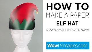 How To Make A Paper Elf Hat  Printable Template [upl. by Leumhs]