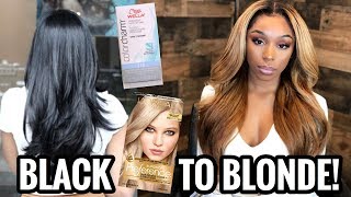 HOW I DYE MY HAIR BLONDE UPDATED  Bleach Black Hair Blonde At Home ft UNice Hair Kysiss Series [upl. by Natie]