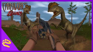 Dilophosaurus Hunt in the Temple Ruins  Carnivores Hunting Highlights [upl. by Essej878]